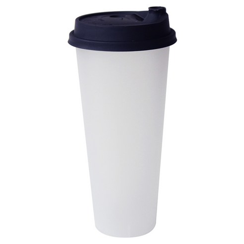 아이엔피 무광 리유저블컵 지름 90mm 700ml 25p + 마개일체형 블랙무광 리드 25p 세트, 1세트