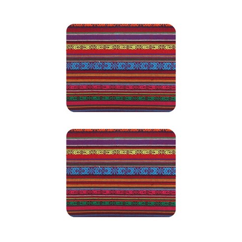에스닉 보헤미안 보타패턴 캔버스 폴리 마우스 패드 23 x 19 cm, 30, 2개