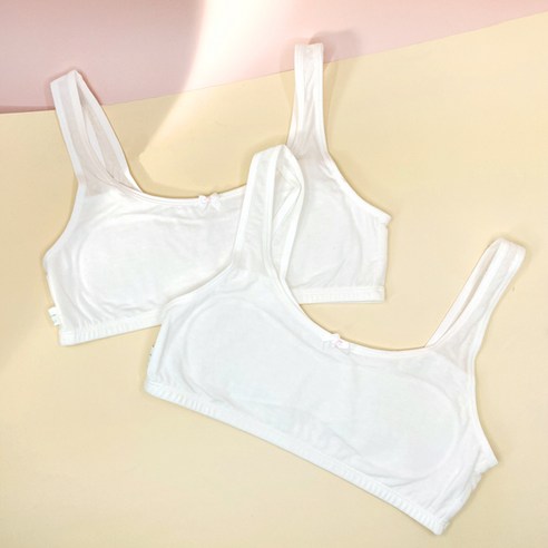 솔레일 여아용 성장기 베이직 스위트 하트 브라탑 2p