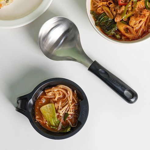 보겐 스텐 304 미니 국자 서빙 스푼 세트, 블랙, 1세트