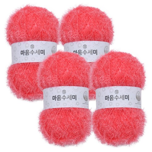 브랜드얀 마음 수세미 뜨개실 4p, 12 플라밍고