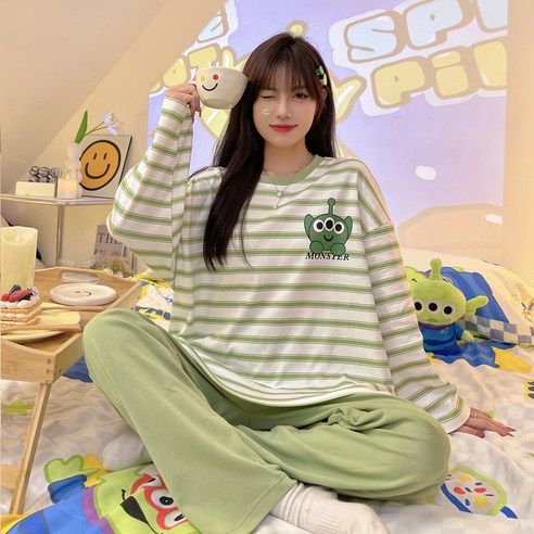 女 時尚 睡衣 上下 套裝 成年女性 成年女性 女裝 女人 女士 女士 家居服 四個季節