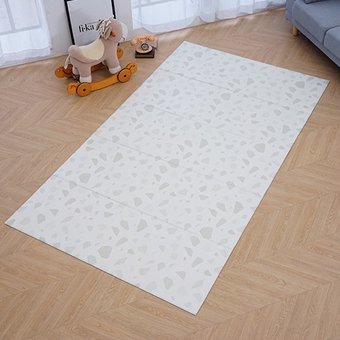 휴팡 강아지 미끄럼방지 PVC 접이형 매트 6T, 테라조