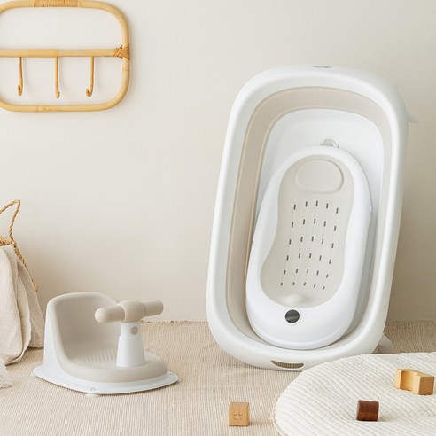 아기의 편안한 목욕을 위한 필수품: 더마더 유아용 접이식 욕조 세트