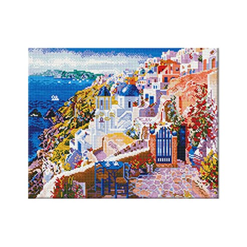 액자형 보석십자수 DIY 세트 40 x 50 cm I94, DP737 산토리니의 낭만, 1세트