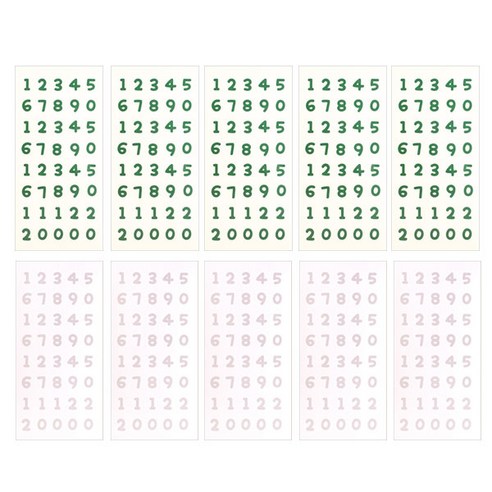 루카랩 폴카 넘버 스티커 2종 x 5p 세트, F(그린, 웜 그레이), 1세트