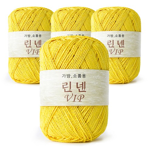 쎄비 린넨 VIP 뜨개실 4p, 39 레몬 노랑, 95m