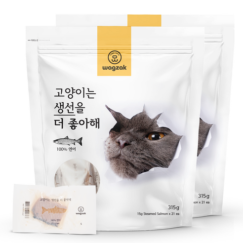 와그작 고양이는 생선을 더 좋아해 21p, 연어, 315g, 2개