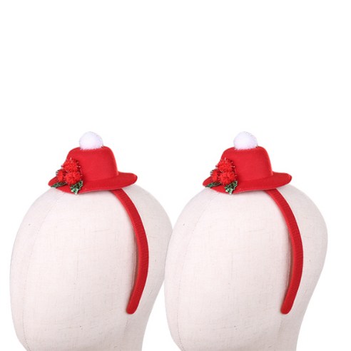 레드 눈송이 흩날리는 크리스마스 루돌프 사슴뿔 머리띠, 타입A, 2개