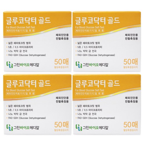 글루코닥터 골드 혈당시험지, 4개, 50개입