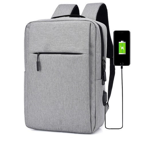 두발로 베이직 USB 충전 백팩