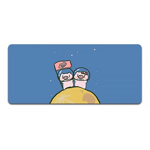 알럽컴 큐티 피그 마우스 장패드 400 x 900 x 3 mm, 블루우주정복, 1개