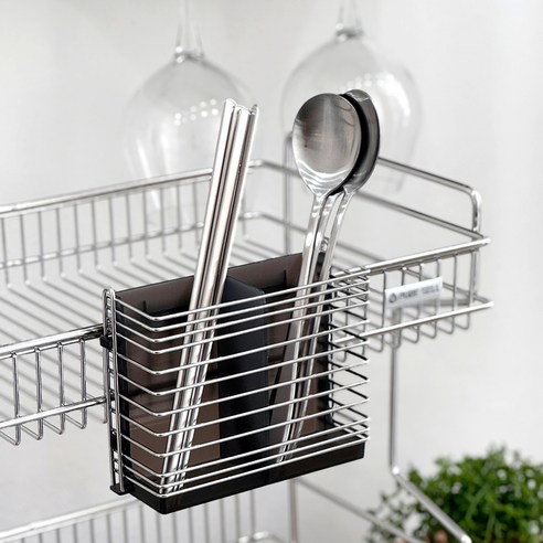 깔끔한 주방, 깨끗한 수저, 퓨어셀 걸이형 2구 수저통