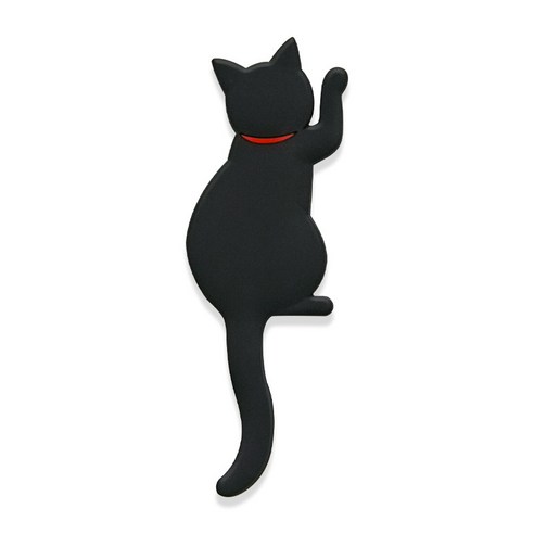 우브 고양이캐릭터 자석걸이, 블랙, 1개