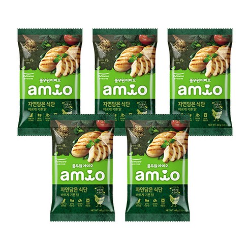 아미오 전연령 자연담은 식단 강아지 건식사료, 닭, 200g, 5개