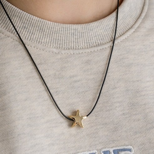 스칼렛또 Chubby Star Leather Strap Necklace CKE214