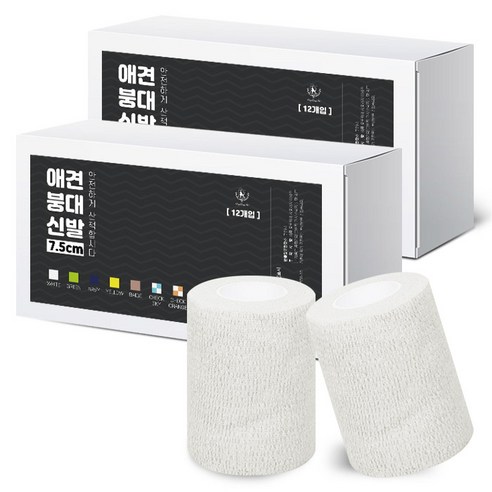 딩동펫 자가접착 애견 붕대신발, 화이트, 24개