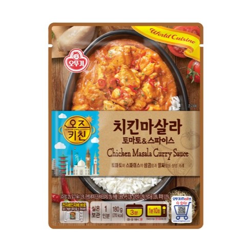 오뚜기 오즈키친 치킨마살라, 1개, 180g