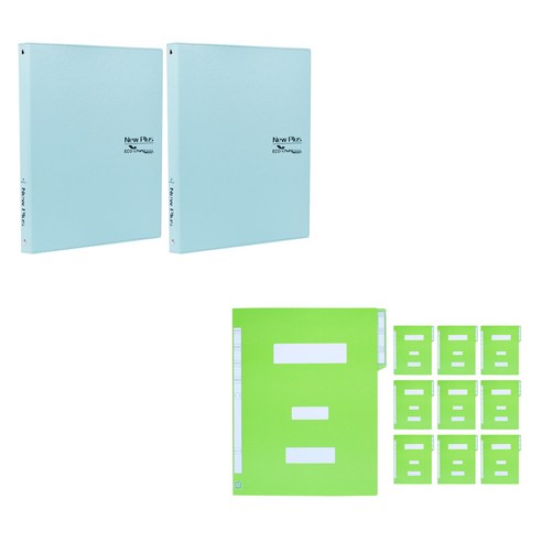 에코청운 노블 가죽 악보화일 A4 30매 2p + 종이 정부화일 10p, 하늘(악보화일), 색상랜덤(정부화일), 1개