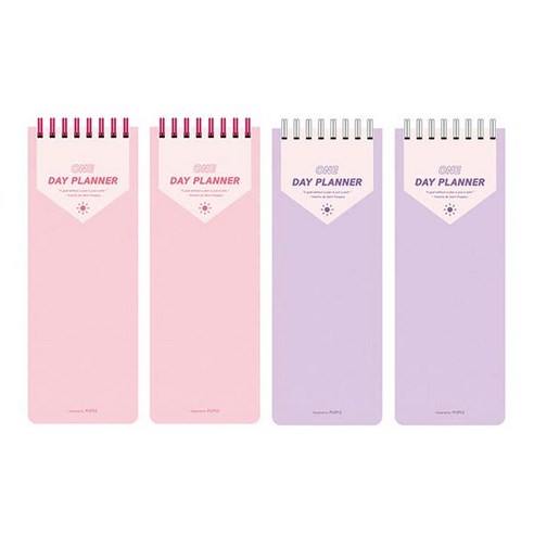 플레플레 원데이 플래너 100일 2종 x 2p 세트, 피치 핑크, 라벤더