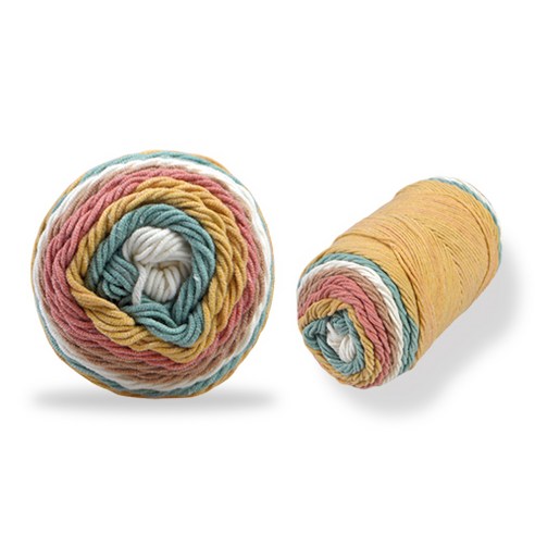 미소털실 레인보우 케이크 뜨개실 볼 100g, 24 핑크베이지믹스, 2개