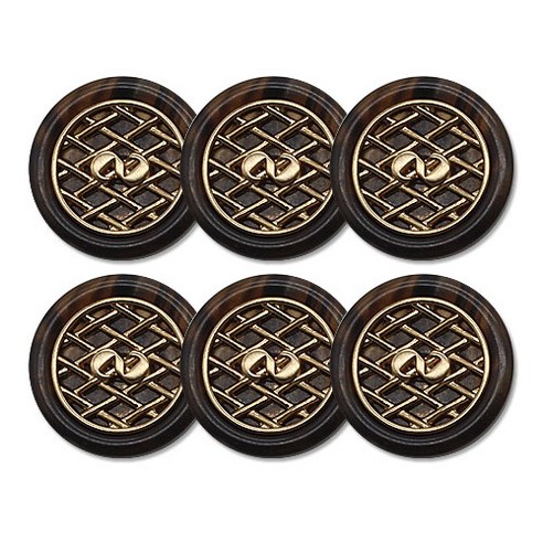 코트 가디건 단추 봉샤망 23mm, 브라운, 6개