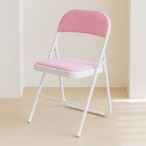웰퍼니쳐 멜로 패브릭 접이식 의자, 핑크, 1개