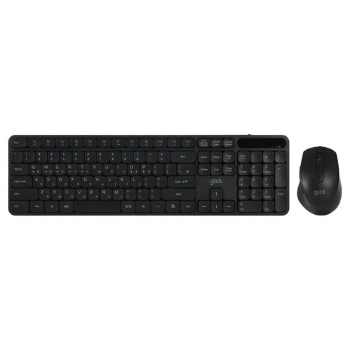 지클릭커 OFFICEPRO 사일런트 L 무소음 인체공학 무선 키보드 + 마우스 세트, 블루, WMK70, 일반형