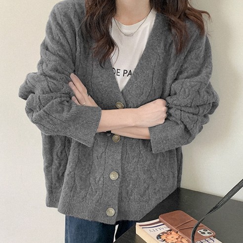패션풀 여성용 루이 꽈배기 가디건 27082