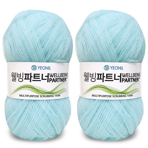 니뜨 웰빙파트너 수세미실 60g x 2p, 18 스카이, 1세트