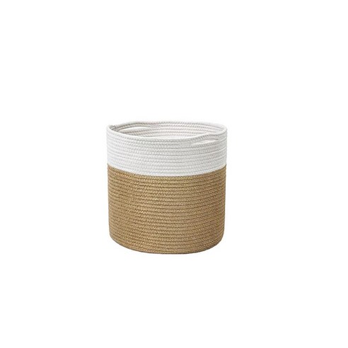 GUNU 홈인테리어 로프 다용도 바구니 25cm, 옐로우화이트, 1개