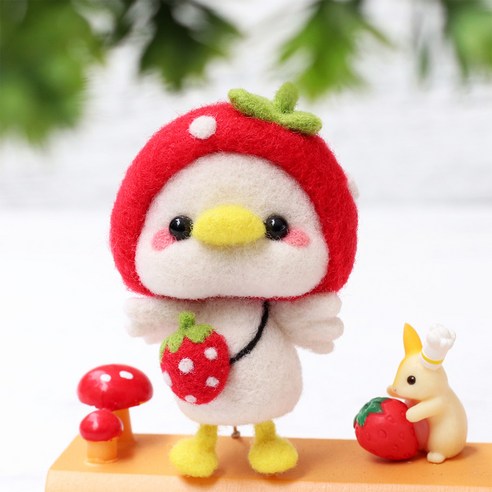 아트조이 DIY 양모펠트 키트, 1세트, 딸기오리