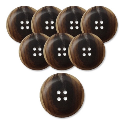 동대문단추왕 무광 코트 가디건 단추 25mm 티볼리, 8개, 브라운