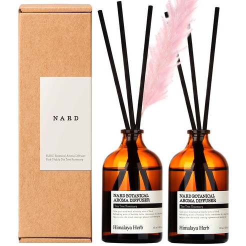 부케가르니 나드 보타니컬 아로마 디퓨저 100ml x 2p + 핑크뮬리, 티트리로즈마리