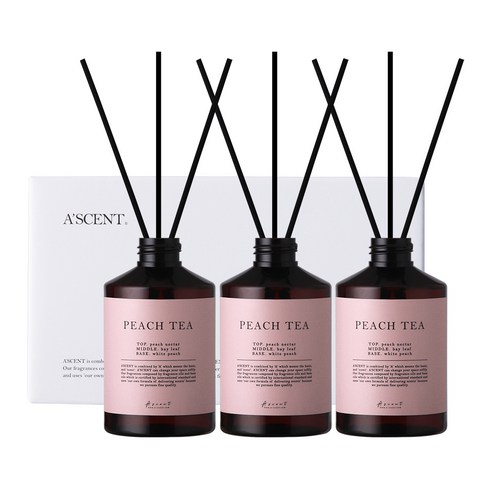 에이센트 네이처 실속형 디퓨저 200ml 3p + 섬유스틱 15p, 피치티