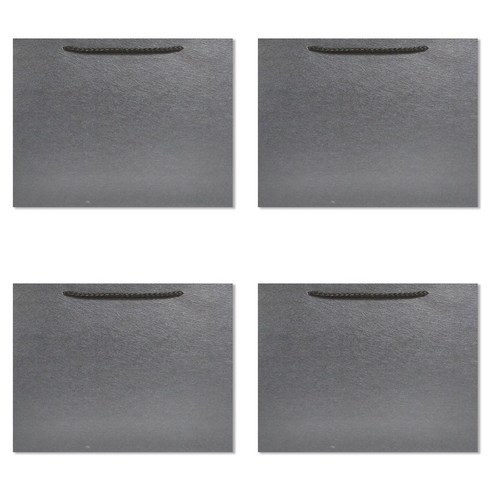 홀마크 단색 무지 가로형 쇼핑백 4p, 다크그레이