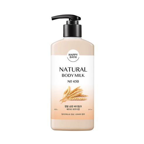 해피바스 정말 순한 바디밀크 베이비 파우더향, 400g, 1개