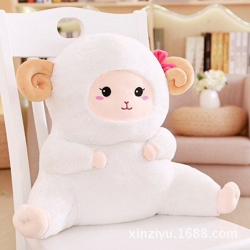 리빙에스 동물마을 등 허리 쿠션 배게, 양