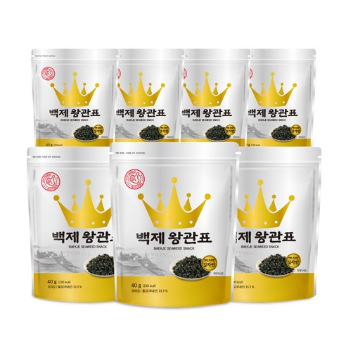 광천김 백제 왕관표 김자반, 40g, 7개