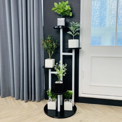 코지테일러 인테리어 화분대 1m B13, 블랙 + 화이트, 1개