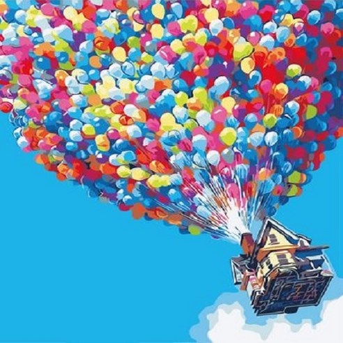 피포페인팅 DIY 일러스트 그리기 세트 40 x 50 cm, 스카이벌룬하우스(E364), 1개