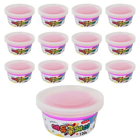 에듀클레이 12p, 형광핑크, 120g, 1세트