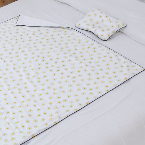 아띠블랑 짱구베개 + 블랭킷 세트, 해피플라워