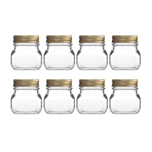 경성 사각 유리병 골드캡, 160ml, 8개