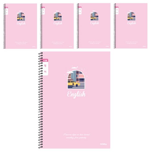 아이비스 초등 슬림 영어 여 좁은칸 노트 12540, 핑크, 5개