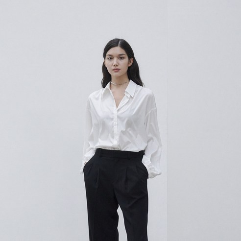 미카이브 여성용 볼륨소매 솔리드 셔츠 HWWS120G