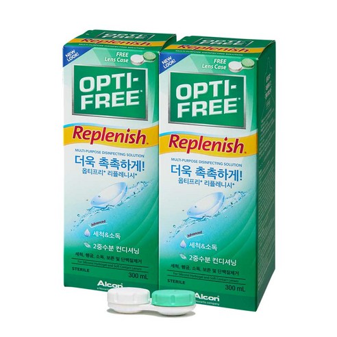 옵티프리 리플레니시 렌즈세정액 2p + 렌즈케이스, 300ml, 1세트