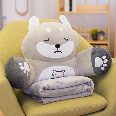 리빙에스 동물 허리 등 받이 쿠션, 강아지
