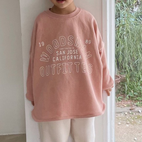 미니달콩 아동용 두두 기모 맨투맨 XL 핑크