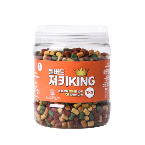 벨버드 강아지 가수분해 져키킹 S 1kg, 황태 + 연어 + 참치 + 오리 + 치즈 혼합맛, 1개